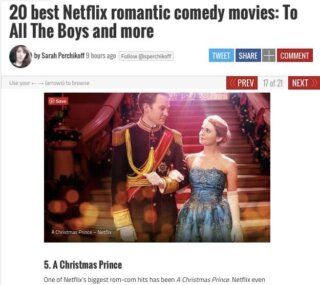 “One of Netflix’s Biggest Rom-Com Hits” My Movie A CHRISTMAS PRINCE